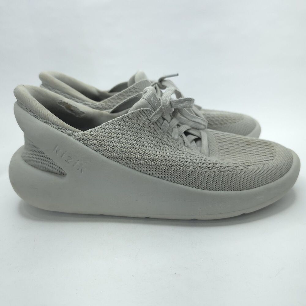 Kizik Roamer Shoes Women 12.5 Men 11 Knit Pebble Gray Hands Free Comfort Sneaker